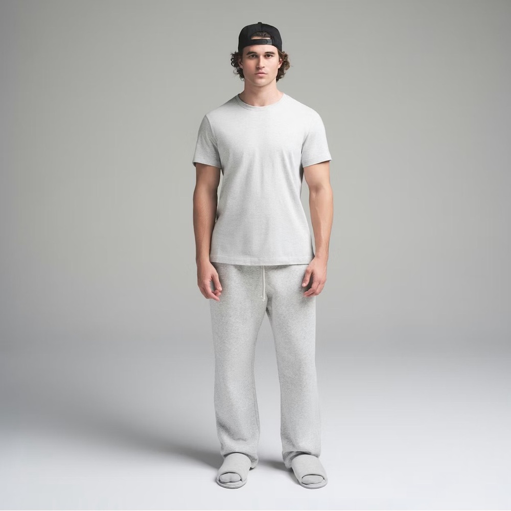 Skims Cotton Men’s Classic T-Shirt In Light Heather Grey